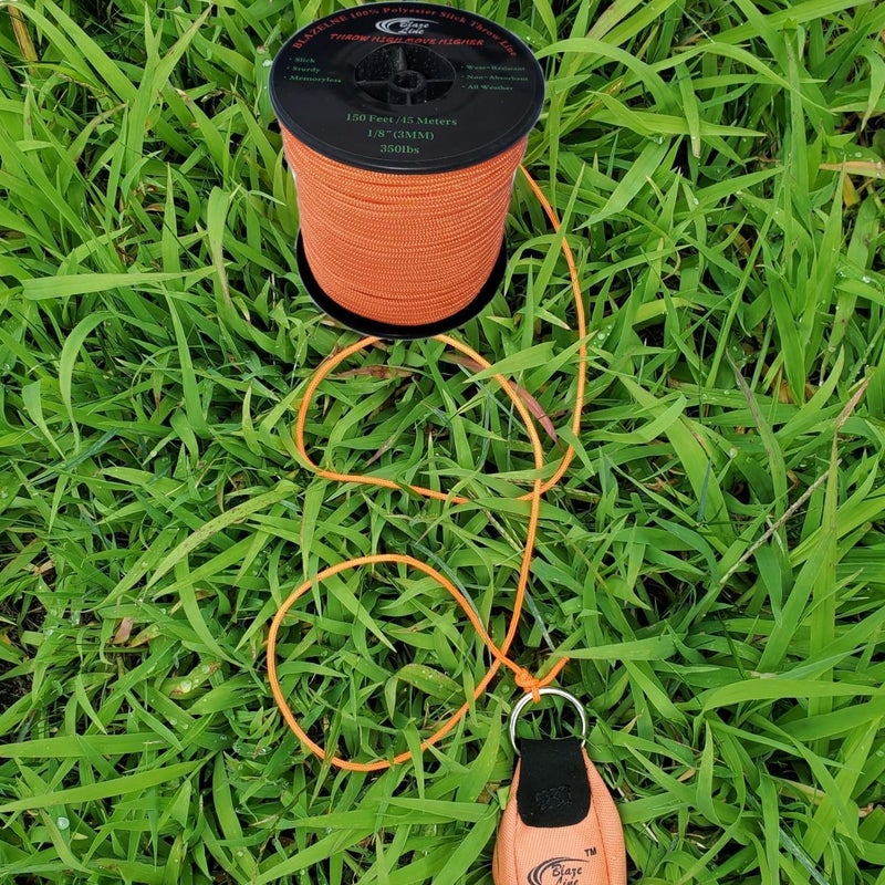 Blaze Line 100% Polyester Climbing Throw Line Rope 3 mm (1/8 in) 150 ft Spool Cord 350 lbs Tensile Strength (Bright Orange) - Image 2